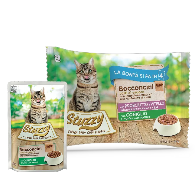 4x85g Stuzzy Multipack Bocconcini Prosciutto Vitello e Coniglio – Gatto Adulto 4x85g Stuzzy Multipack Bocconcini Prosciutto Vitello e Coniglio – Gatto Adulto